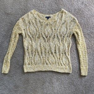 American Eagle AEO Womens Knit Crochet Pullover Sweater Sz Sm
